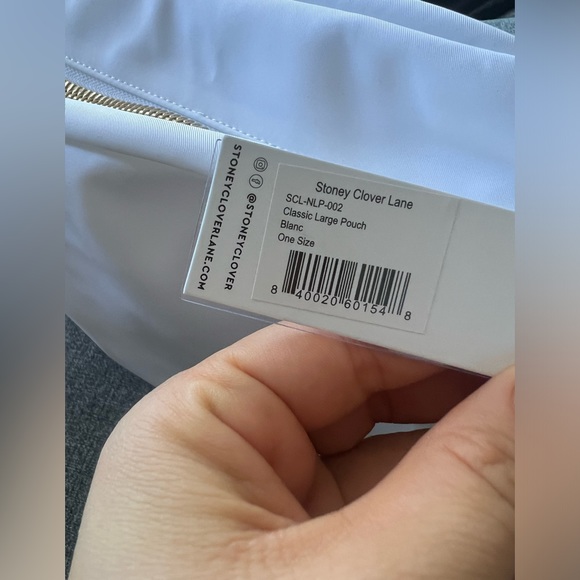 NWT STONEY CLOVER LANE Classic Large Pouch Blanc - Picture 5 of 5